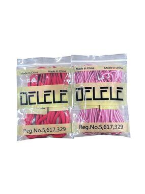 Delele Round & Flat Shoelaces Set Pink & Red Durable Nylon & Polyester 31"/63" L